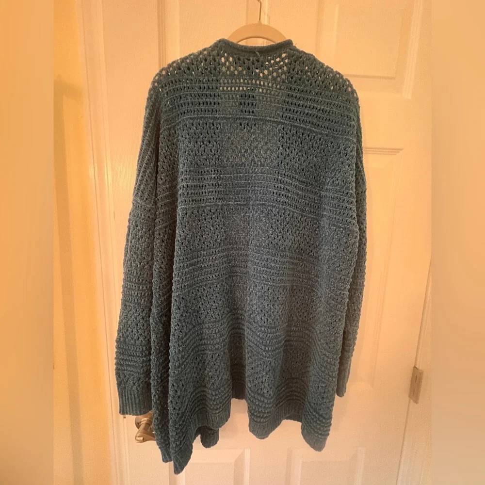 NWT, Lane Bryant Cozy Teal Open Front Cardigan, Sz. 22/24. - Picture 4 of 6